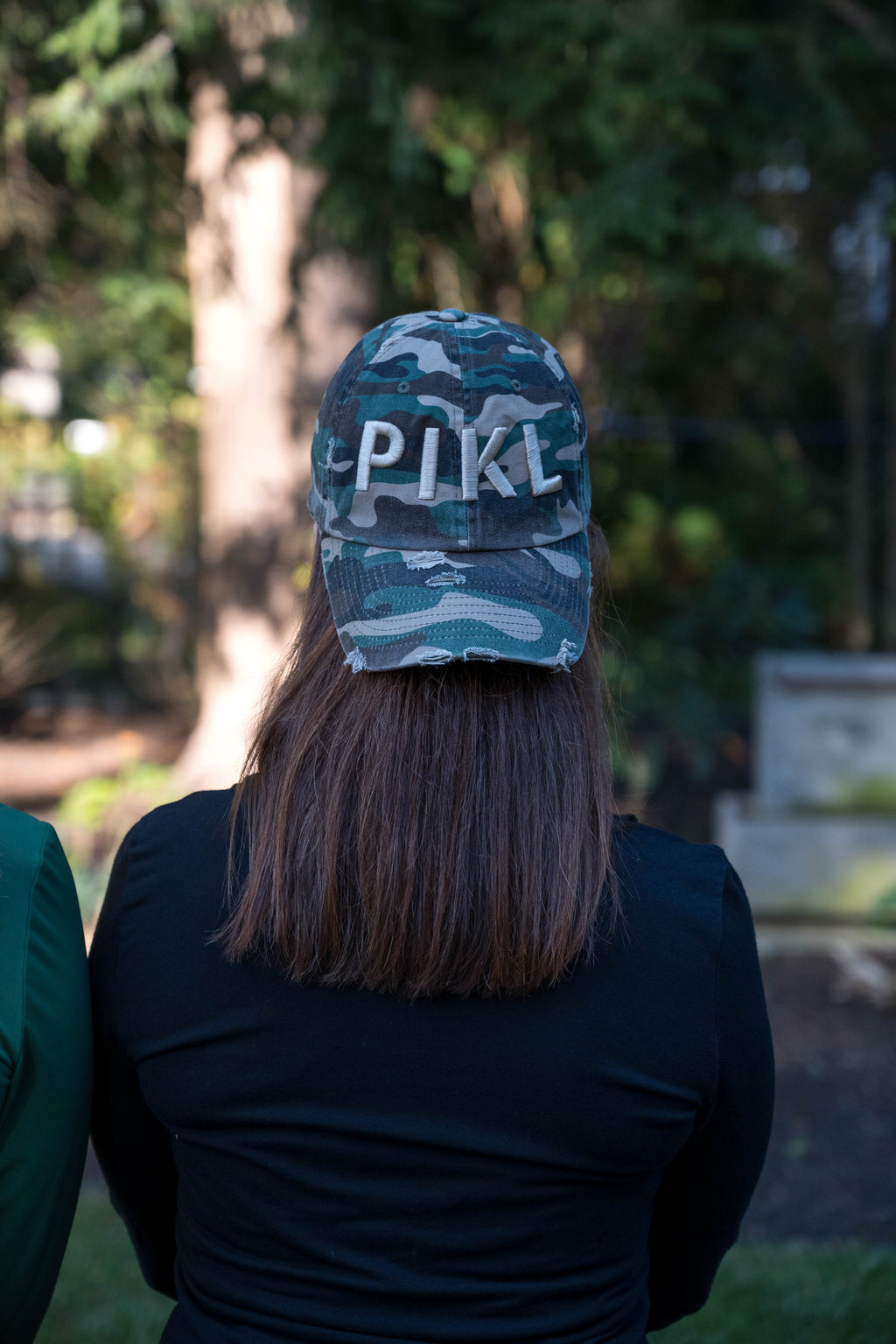 Distressed Camo PIKL Pickleball Baseball Cap