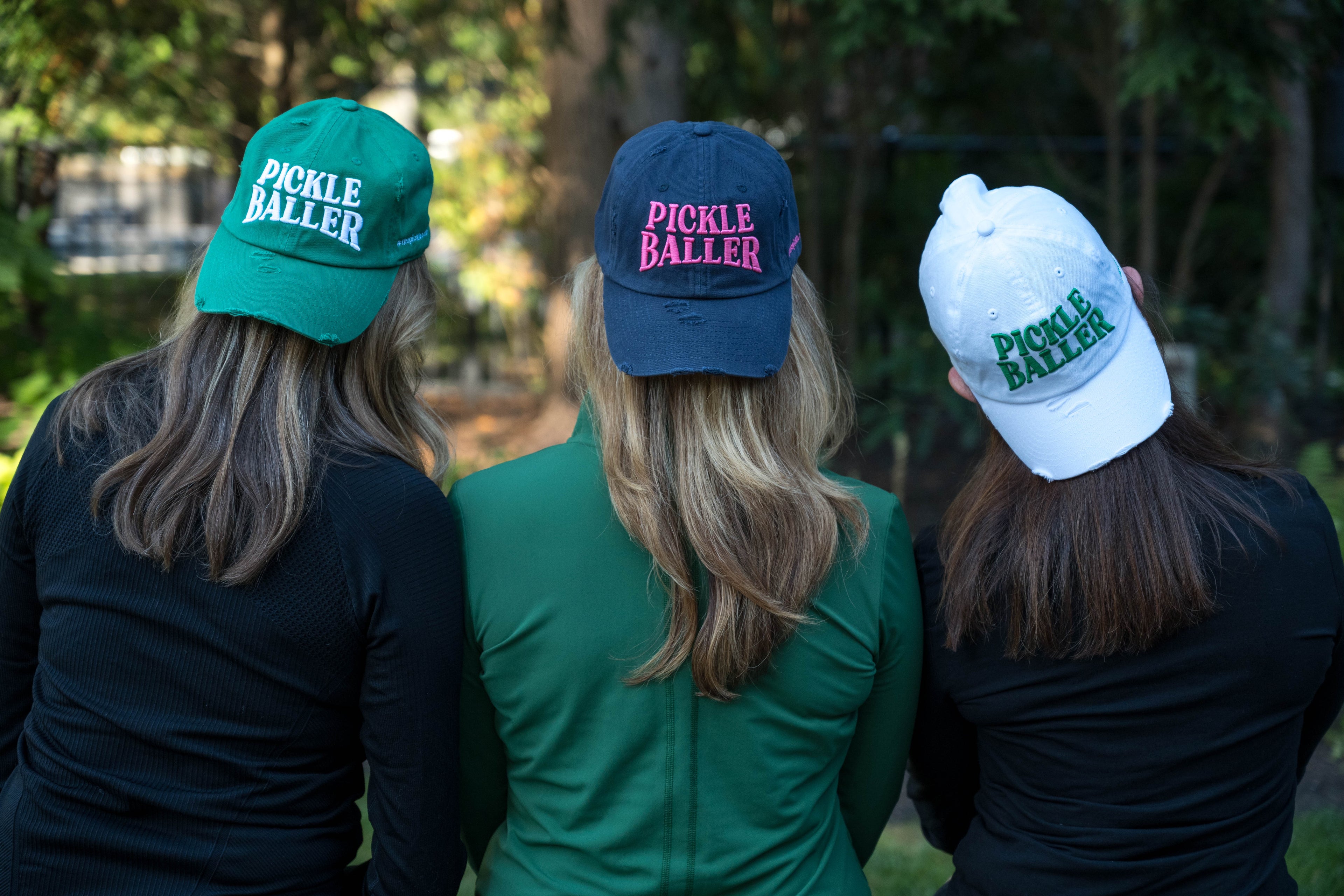 Distressed Pickle Baller Pickleball Baseball Cap