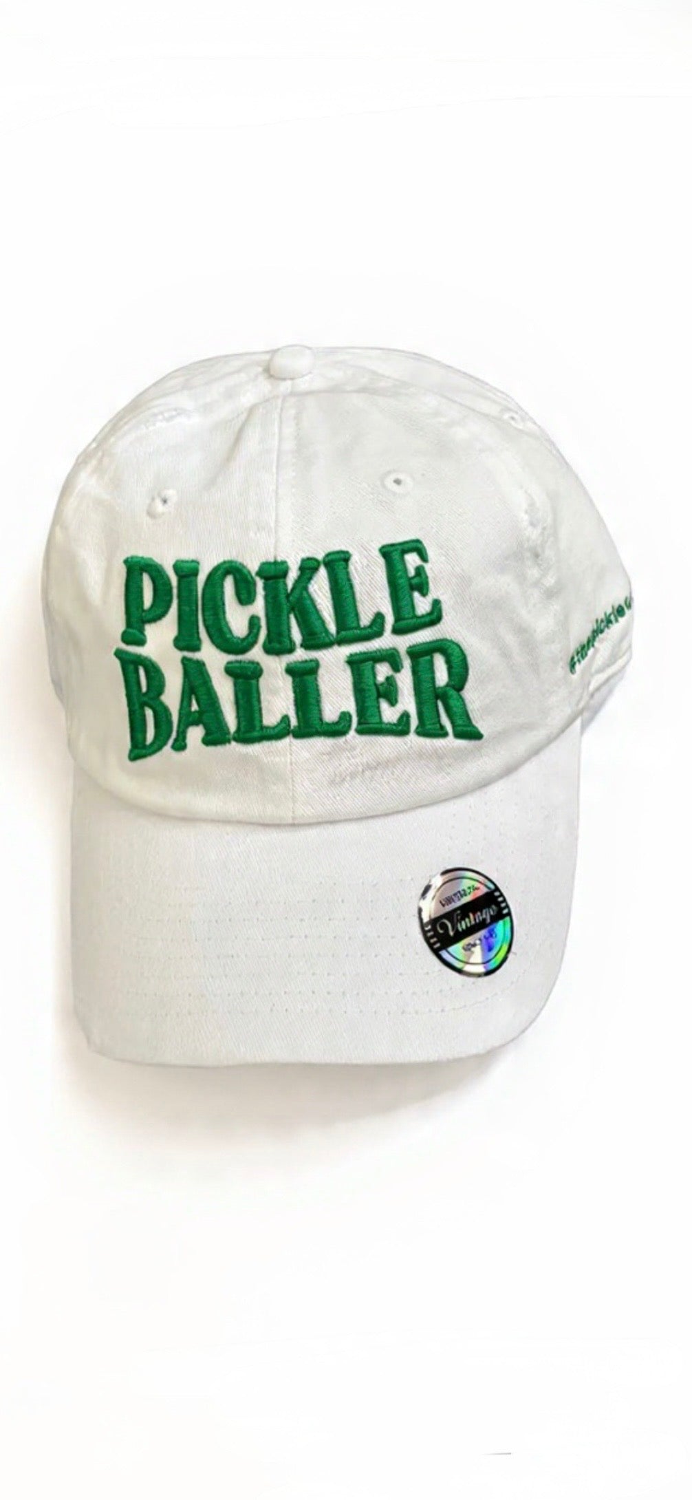Distressed Pickle Baller Pickleball Baseball Cap