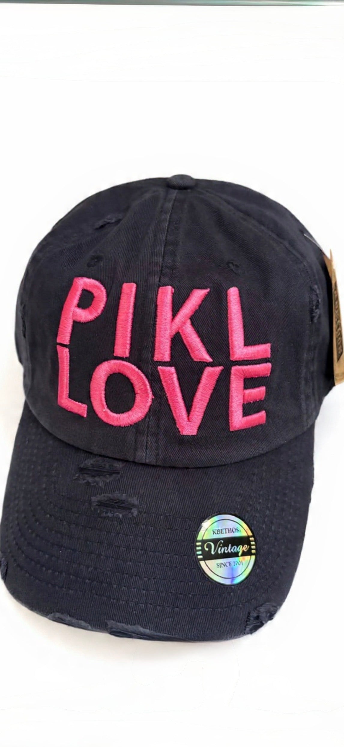 Distressed PIKL Love Pickleball Baseball Cap